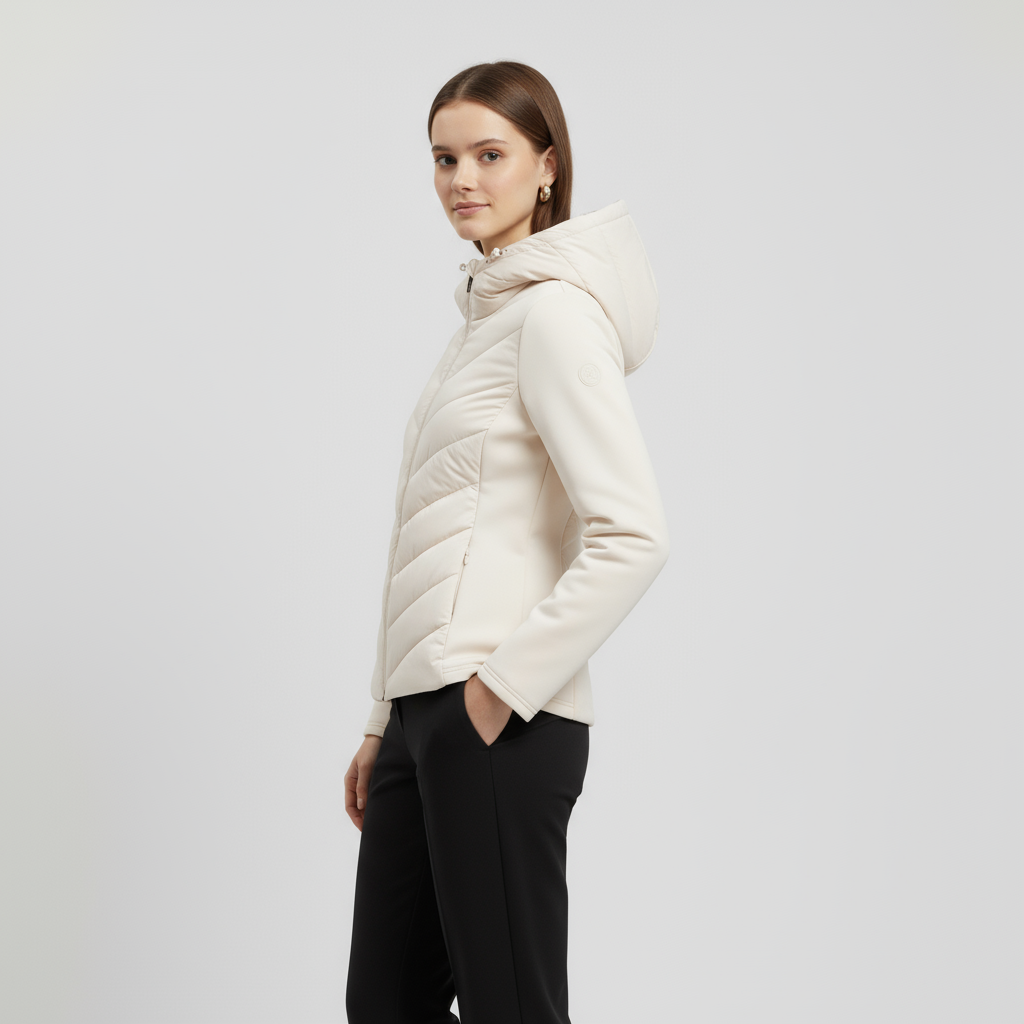 Women’s Quilted Hooded Jacket – Lightweight & Fitted Design