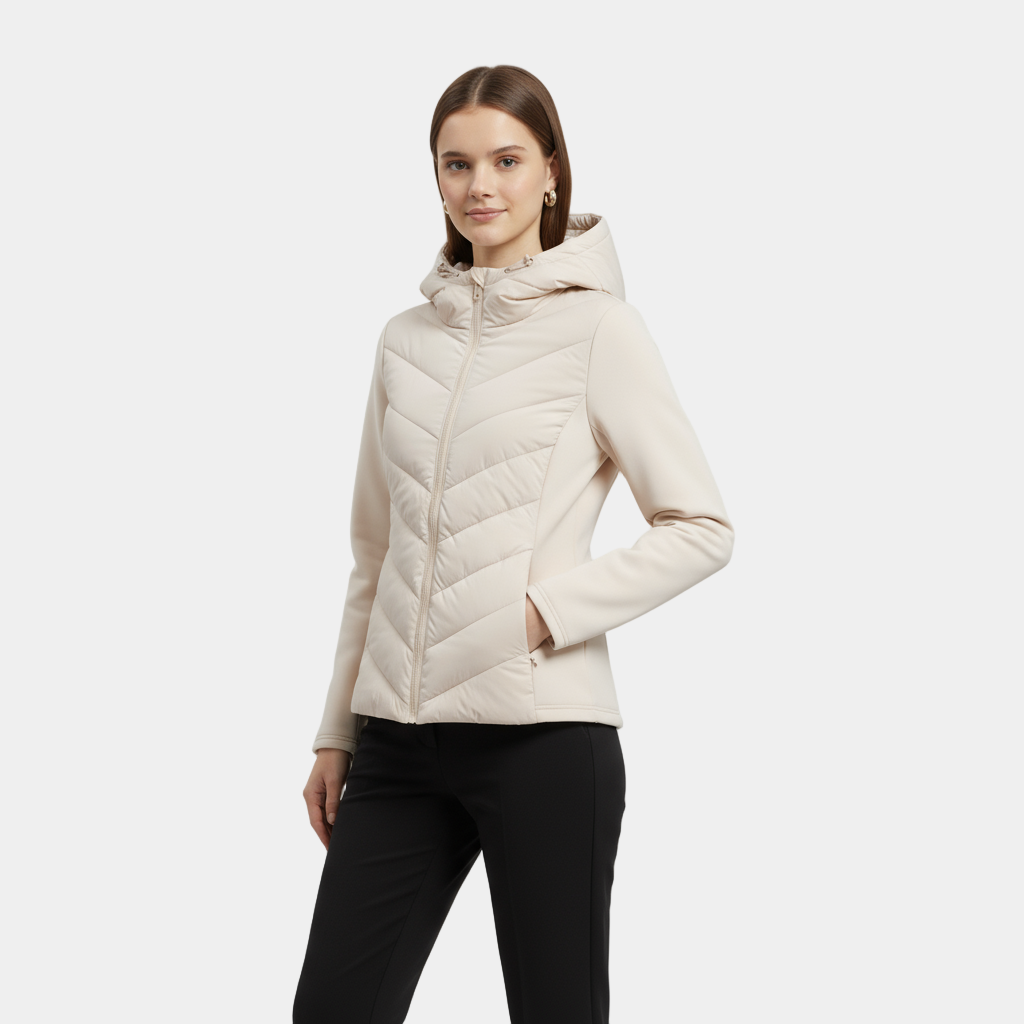 Women’s Quilted Hooded Jacket – Lightweight & Fitted Design