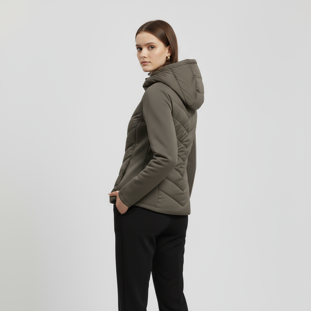 Women’s Quilted Hooded Jacket – Lightweight & Fitted Design