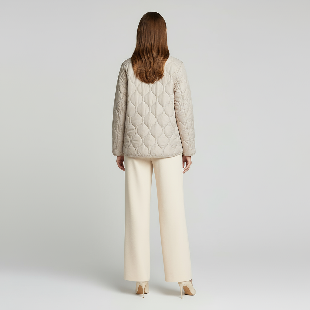 Women’s Lightweight Quilted Jacket – Zip Front, Slim Fit