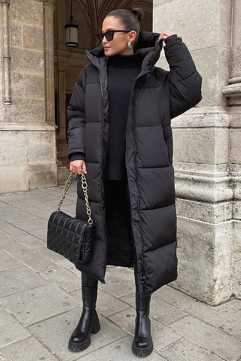 Women’s Long Puffer Coat – Premium Winter Warmth Edition