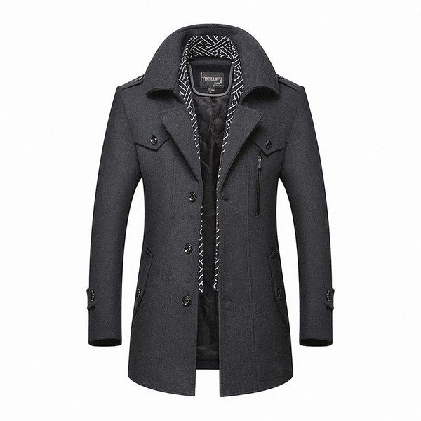 Men’s Double-Breasted Wool Coat – Warm, Elegant & Modern Winter Style