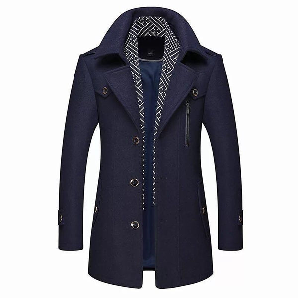Men’s Double-Breasted Wool Coat – Warm, Elegant & Modern Winter Style