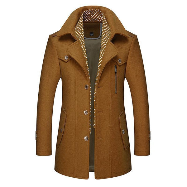 Men’s Double-Breasted Wool Coat – Warm, Elegant & Modern Winter Style
