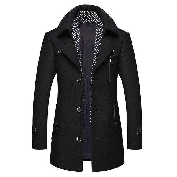Men’s Double-Breasted Wool Coat – Warm, Elegant & Modern Winter Style