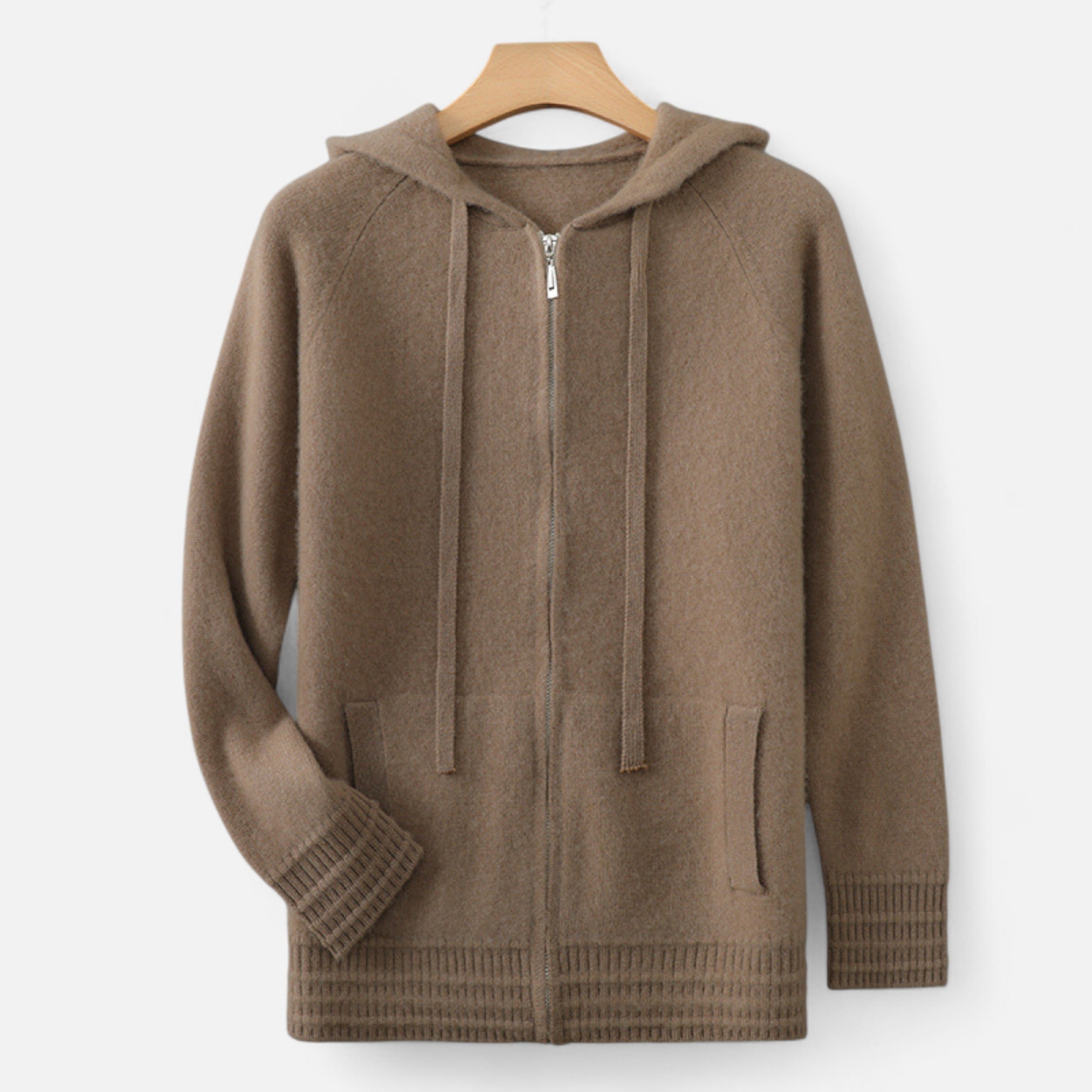 Premium Knit Hooded Zip Cardigan – Warm Minimal & Stylish