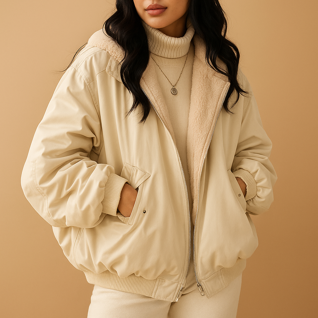 Women’s Short Winter Coat with Hood – Warm & Stylish