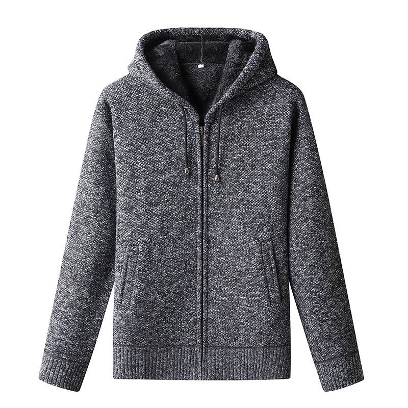 Premium Knitted Fleece Zip Hoodie – Ultra-Warm Winter Comfort