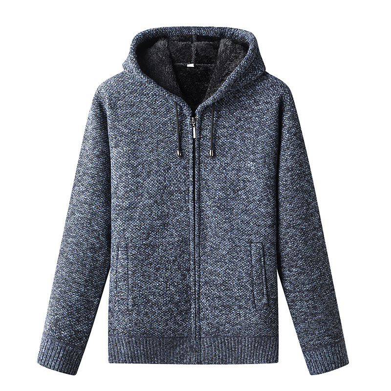 Premium Knitted Fleece Zip Hoodie – Ultra-Warm Winter Comfort