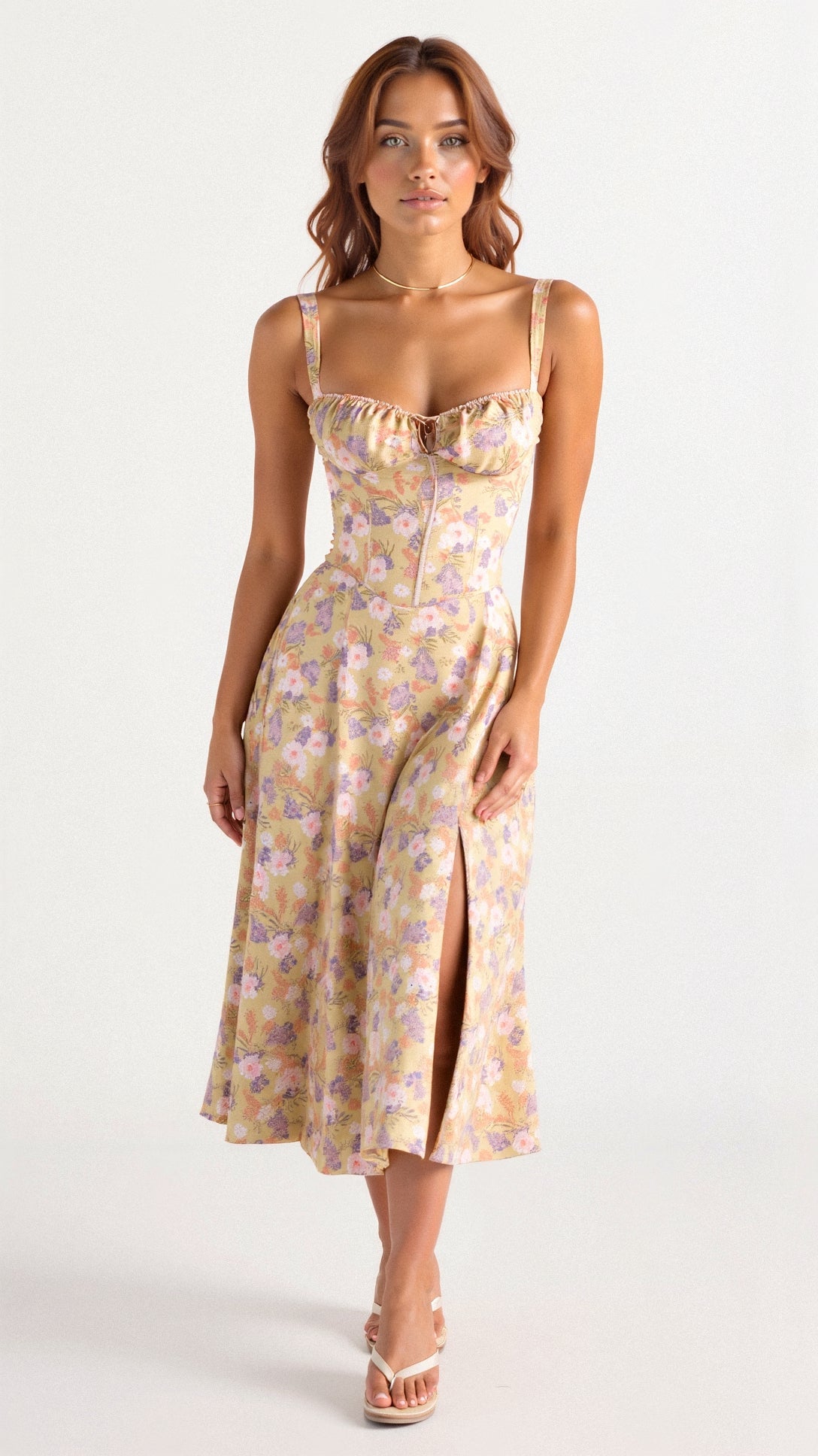 Corset Midi Dress for Women | Elegant Silhouette