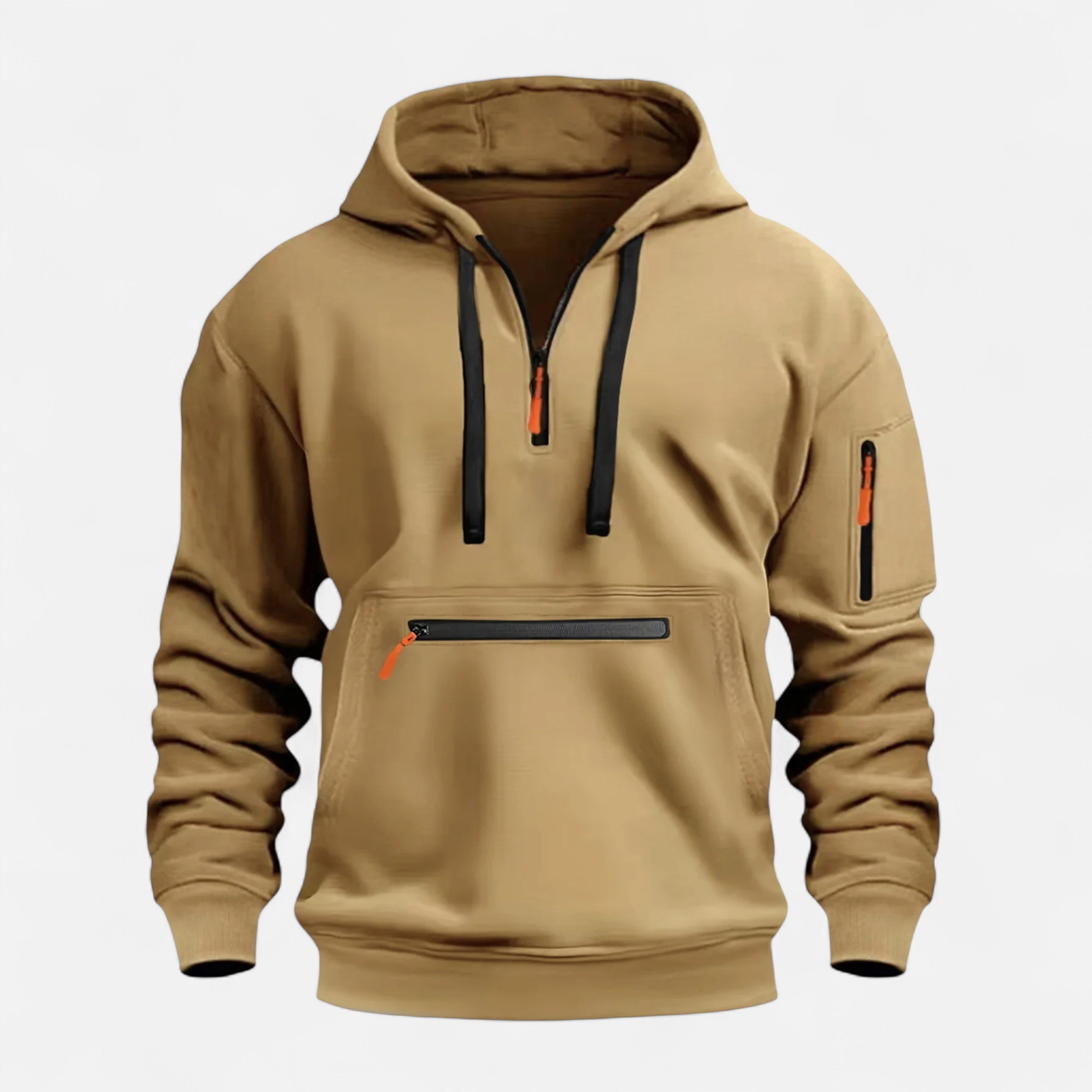 Tactical Utility Hoodie – Heavy-Duty Zip Pocket Pullover