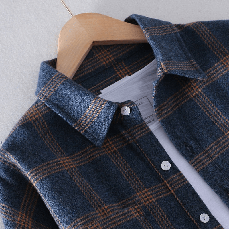 Men’s Checked Flannel Shirt – Soft Feel & Casual Layering